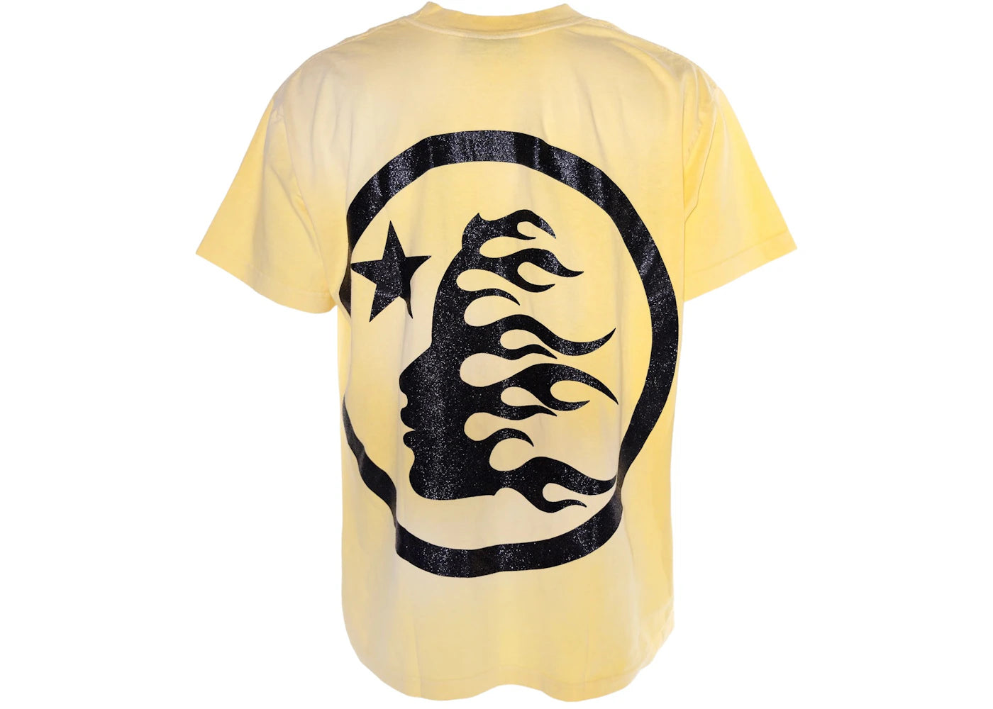 Hellstar Classic Black Glitter Logo T-Shirt Yellow - vue secondaire B