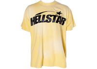 Hellstar Classic Black Glitter Logo T-Shirt Yellow