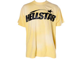 Hellstar Classic Black Glitter Logo T-Shirt Yellow