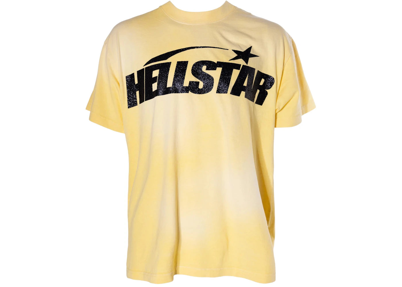 Hellstar Classic Black Glitter Logo T-Shirt Yellow - vue secondaire A