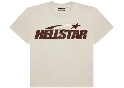 Hellstar Classic T-shirt (Regular Print) White/Brown - authentic Hellstar apparel