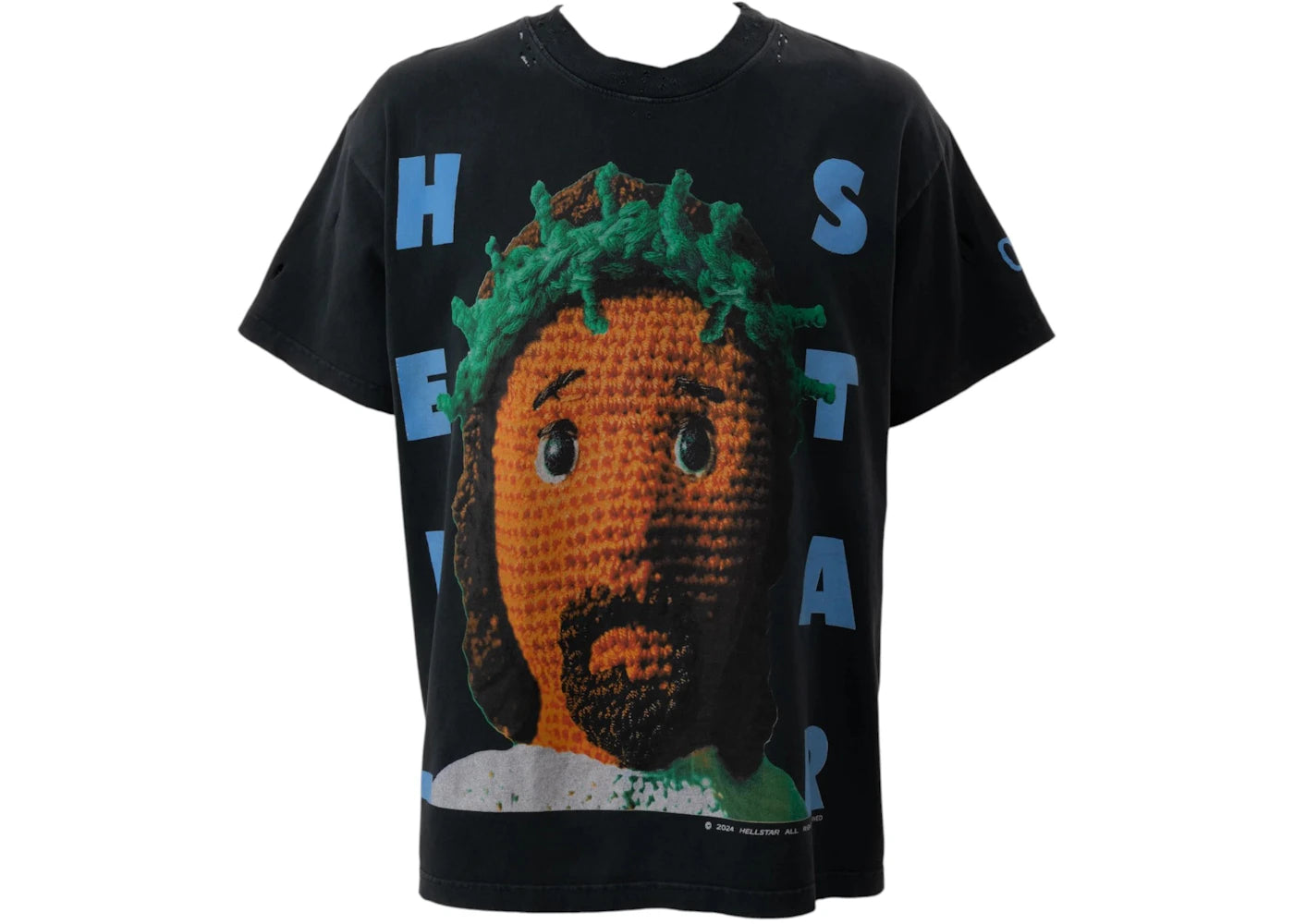 Hellstar Crochet Jesus T-shirt Black - vue secondaire A