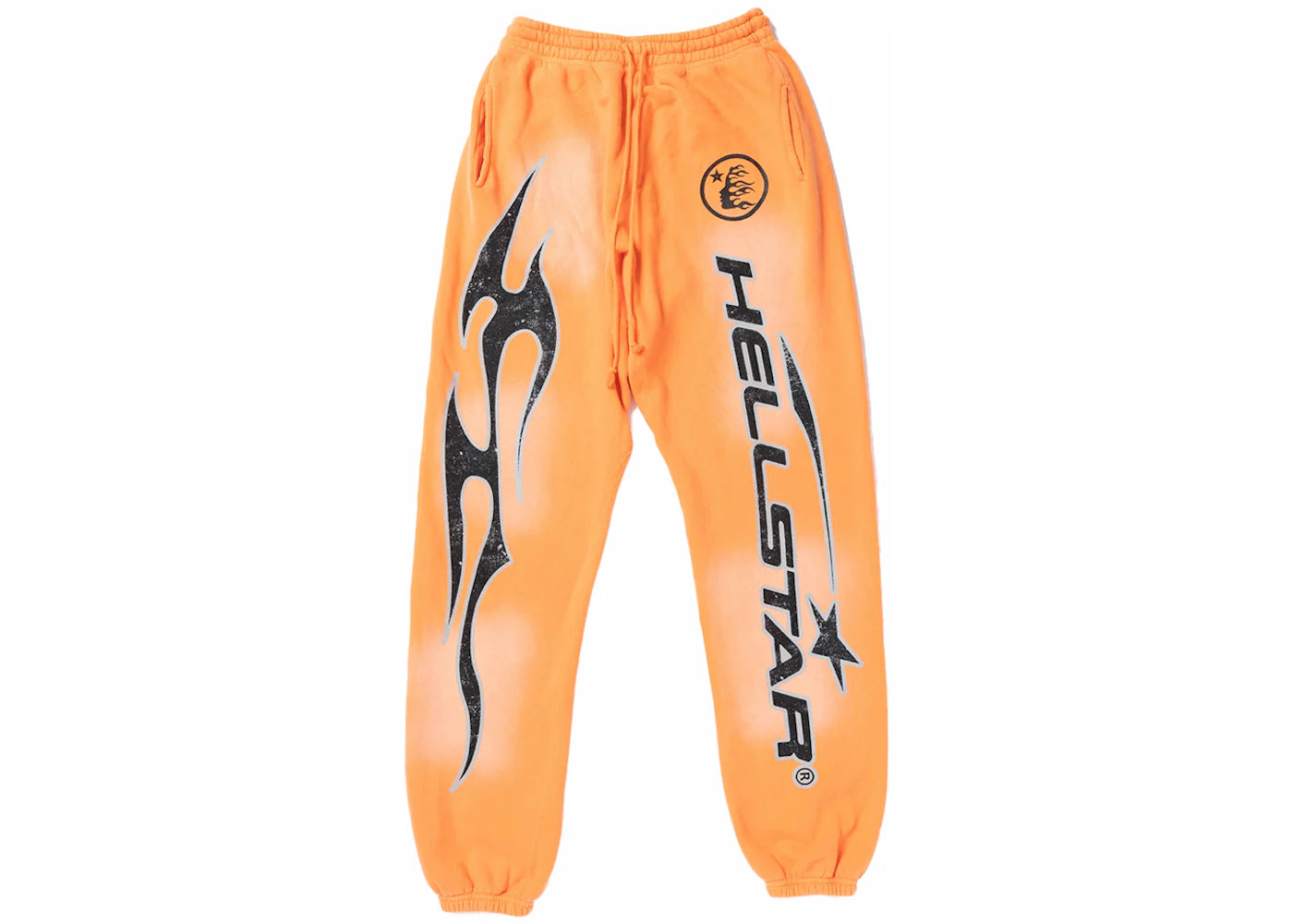 Hellstar Fire Orange Closed Elastic Bottom Sweatpants Orange Dye - vue secondaire A