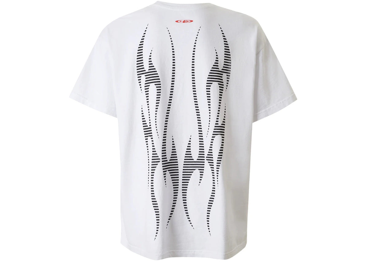 Hellstar Flame Tribal Motion T-shirt (SS26) White - vue secondaire B