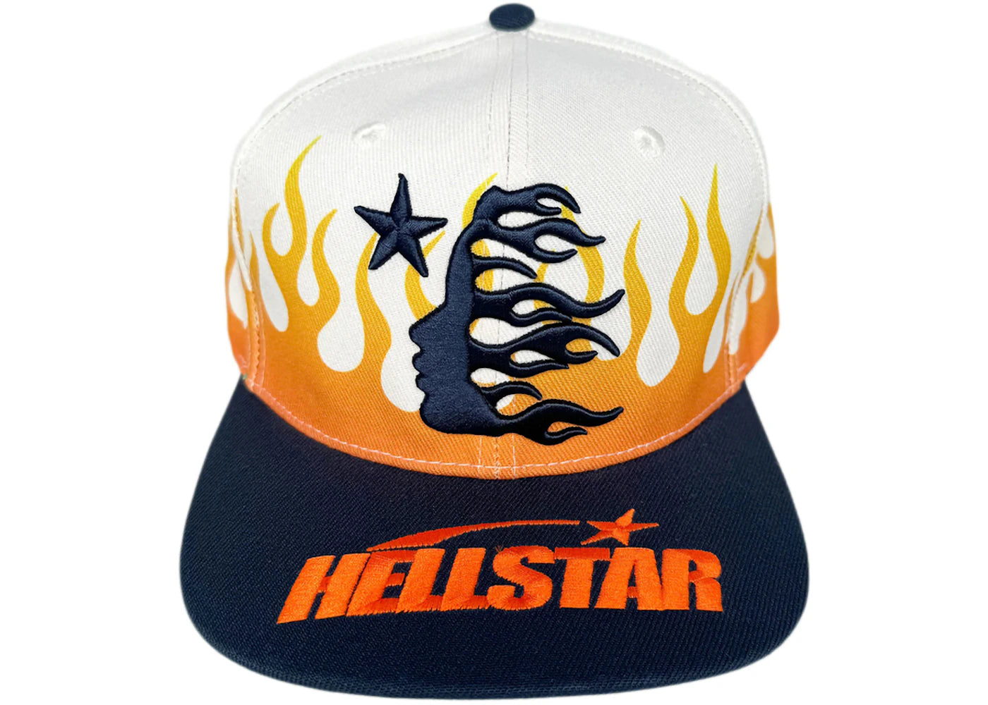 Hellstar Flame Vintage Snapback Hat Cream/Navy - vue secondaire A