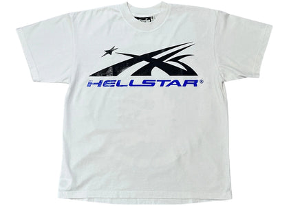 Hellstar Gel Sport Logo T-shirt White/Blue - apparel view 2
