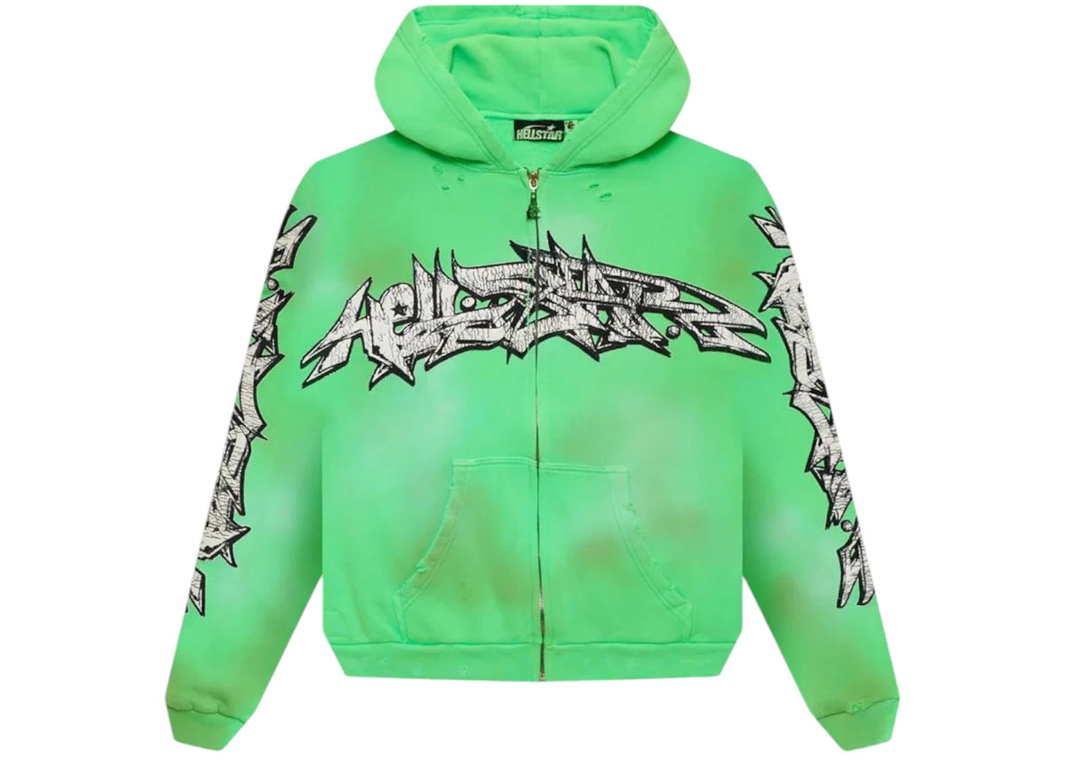 Hellstar Graffiti Zip-Up Green - vue secondaire B