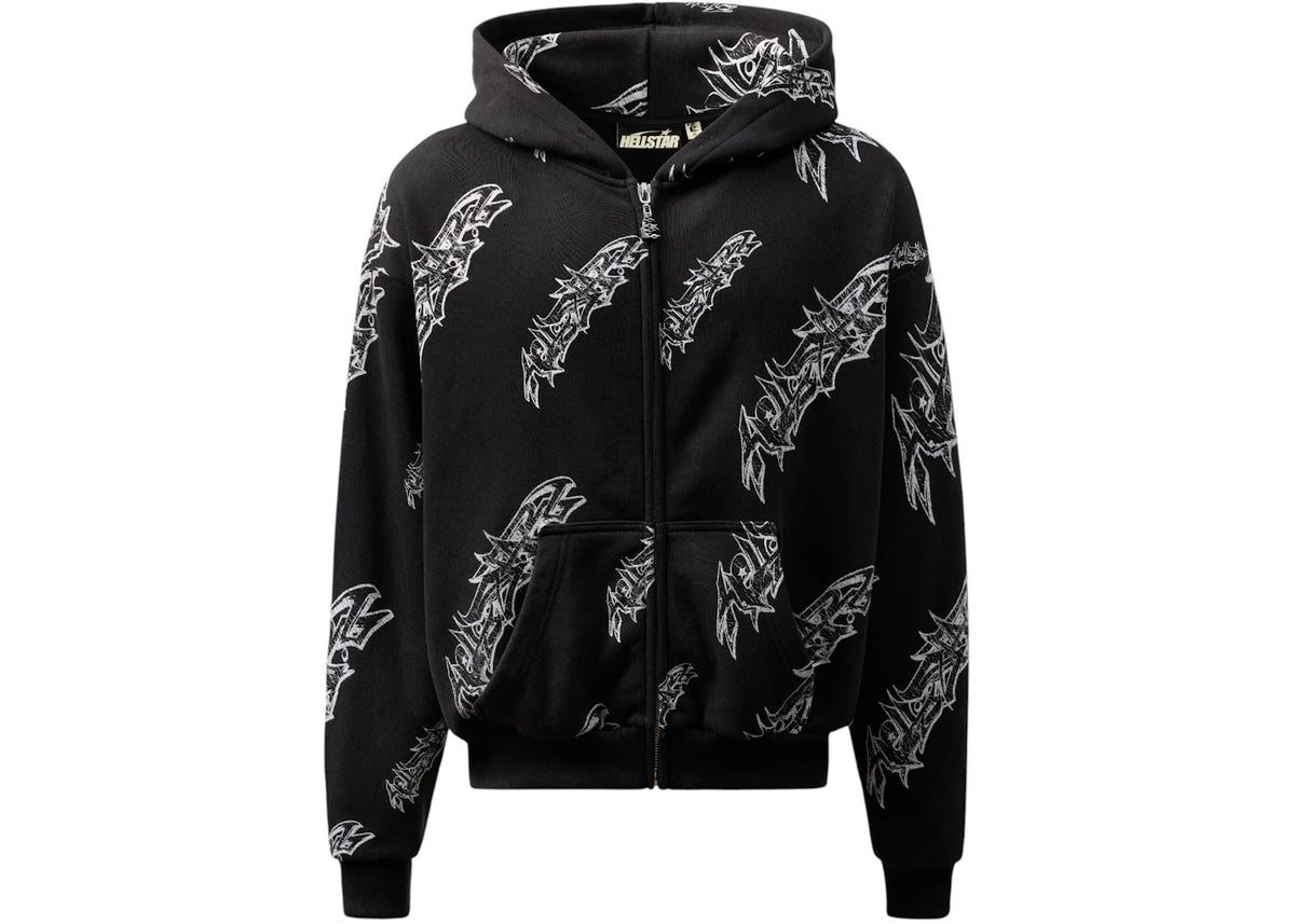 Hellstar Graffiti Zip-Up Hoodie Black - vue secondaire A