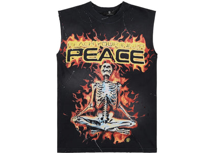 Hellstar Inner Peace Skeleton Sleeveless T-shirt Black - apparel view 2