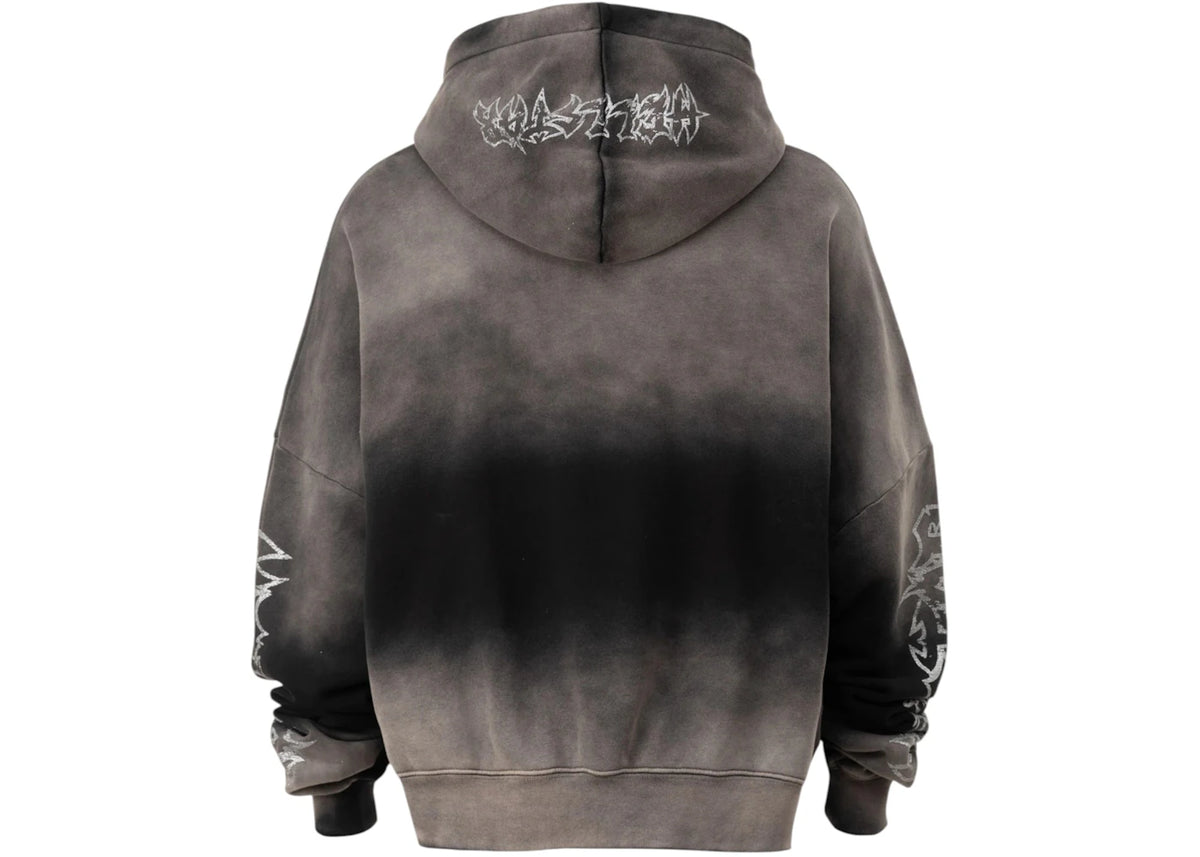 Hellstar Metal Logo Hoodie Washed Black - vue secondaire B