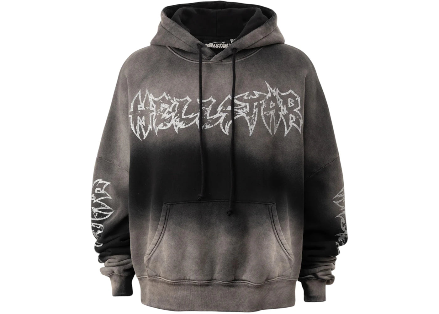 Hellstar Metal Logo Hoodie Washed Black - vue secondaire A