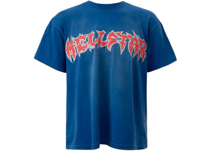 Hellstar Metal Logo T-shirt Blue - apparel view 2