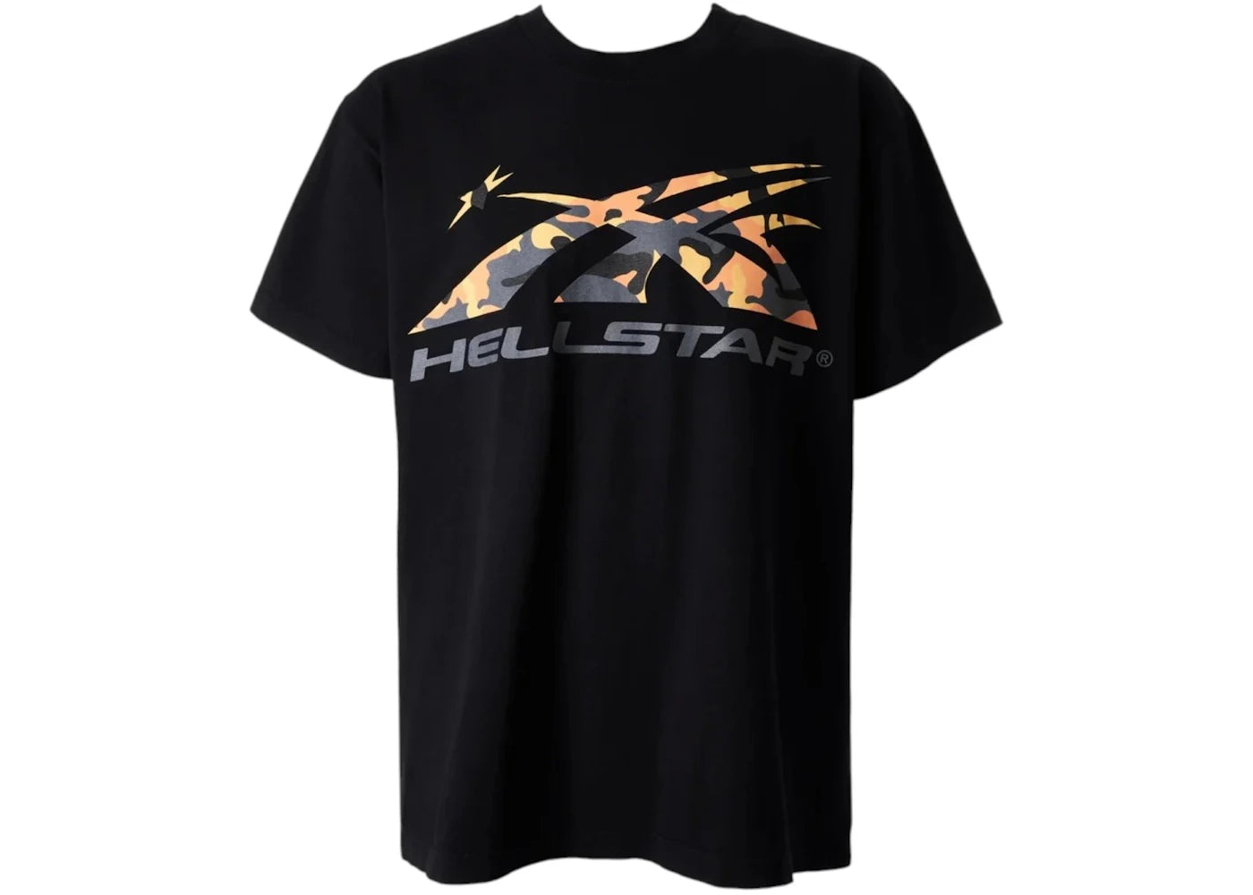Hellstar Orange Sports Camo Core Logo T-shirt Black - vue secondaire A