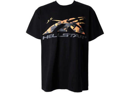 Hellstar Orange Sports Camo Core Logo T-shirt Black - apparel view 2