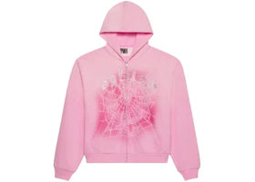 Hellstar Sp5der OG Web V2 Spray Zip Hoodie Light Pink