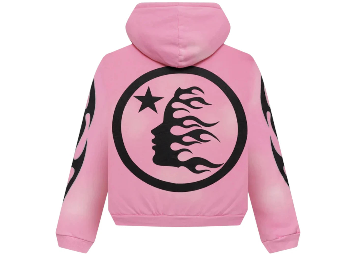 Hellstar Sports Flame Zip Up Hoodie Pink - vue secondaire B