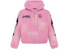Hellstar Sports Flame Zip Up Hoodie Pink
