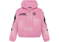Hellstar Sports Flame Zip Up Hoodie Pink