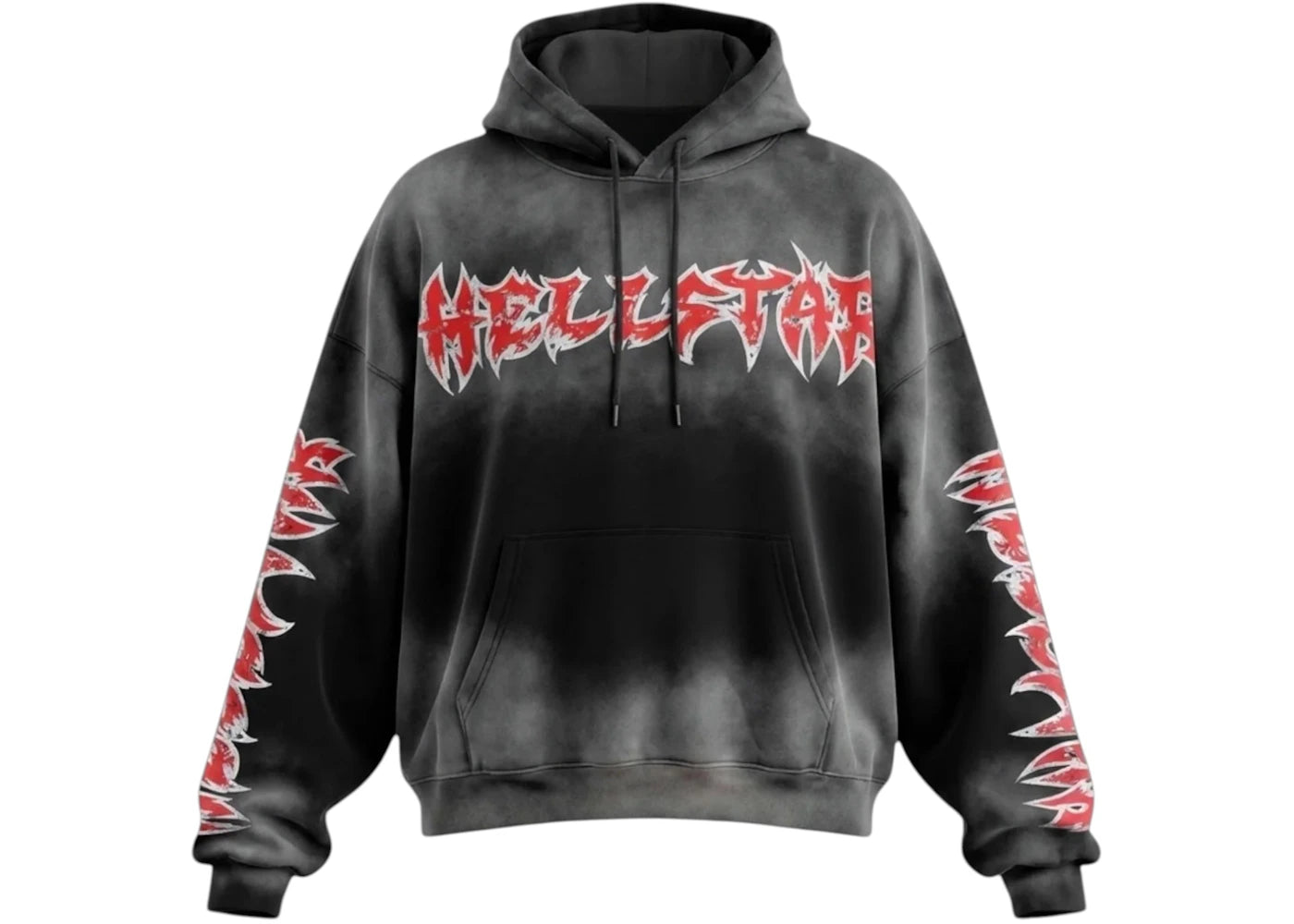 Hellstar Stars Shine Graffiti Hoodie Black/Red - vue secondaire A
