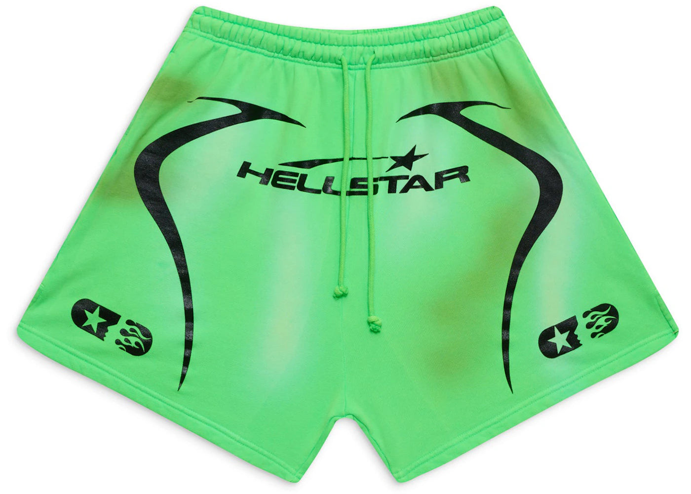 Hellstar Warm Up Shorts Neon Green - vue 360