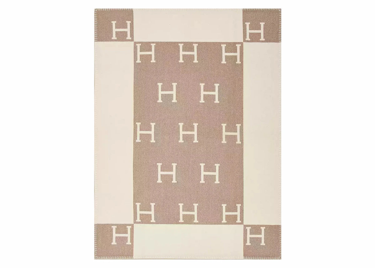 Hermes Avalon Baby Blanket Noisette Moyen/Blanc - vue secondaire A