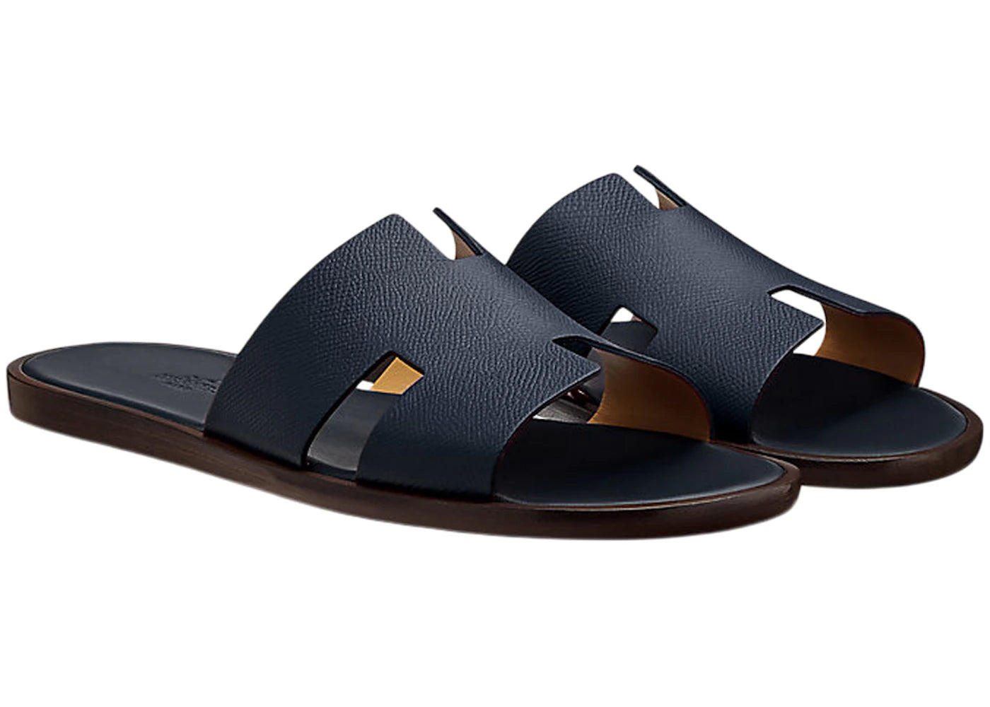Hermes Izmir Sandal Marine Brown Epsom Leather - vue secondaire B