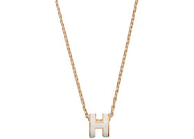 Hermes Mini Pop H Pendant Blanc - vue 360