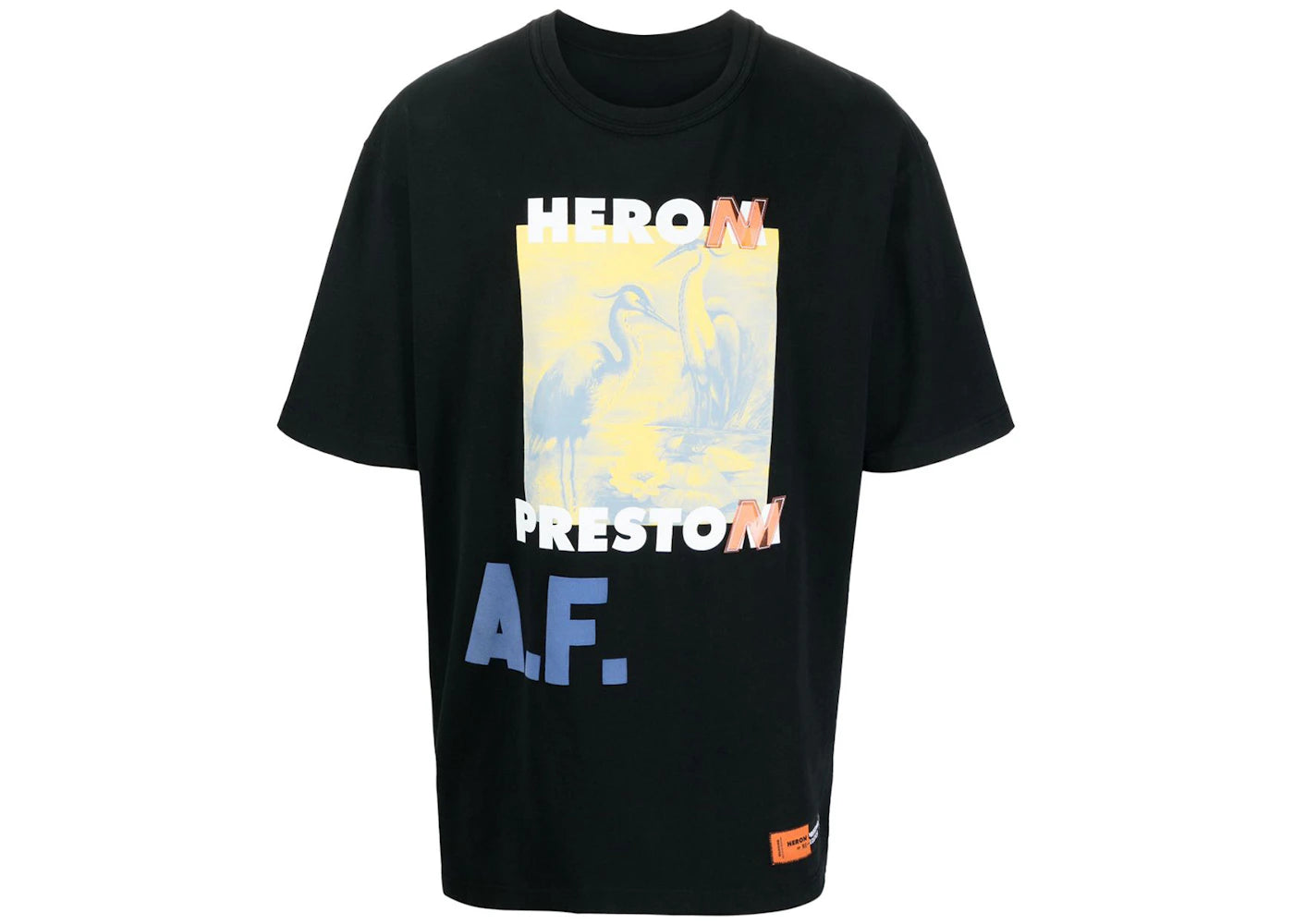 Heron Preston A.F. Authorised Oversized T-Shirt Black/Lemon Yellow - vue 360