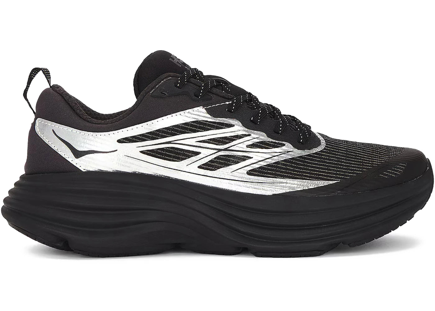 Hoka One One Bondi 8 Caged Stealth/Tech Silver/Black - vue 360