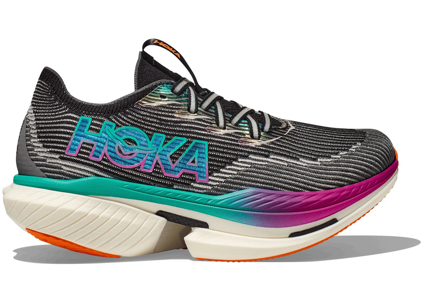 Hoka One One Cielo X1 Black Electric Aqua - vue 360