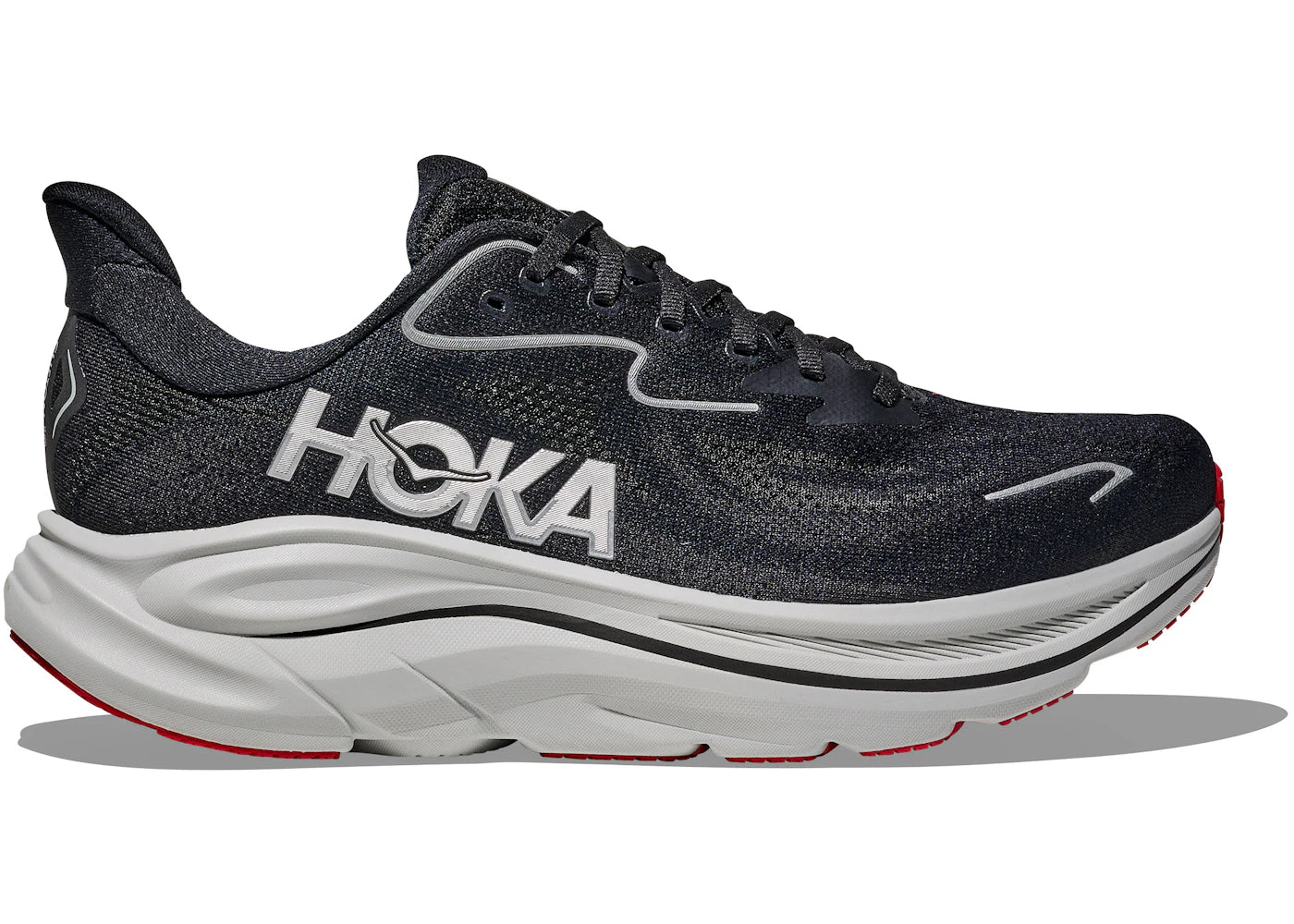 Hoka One One Clifton 10 Black Silver - vue 360