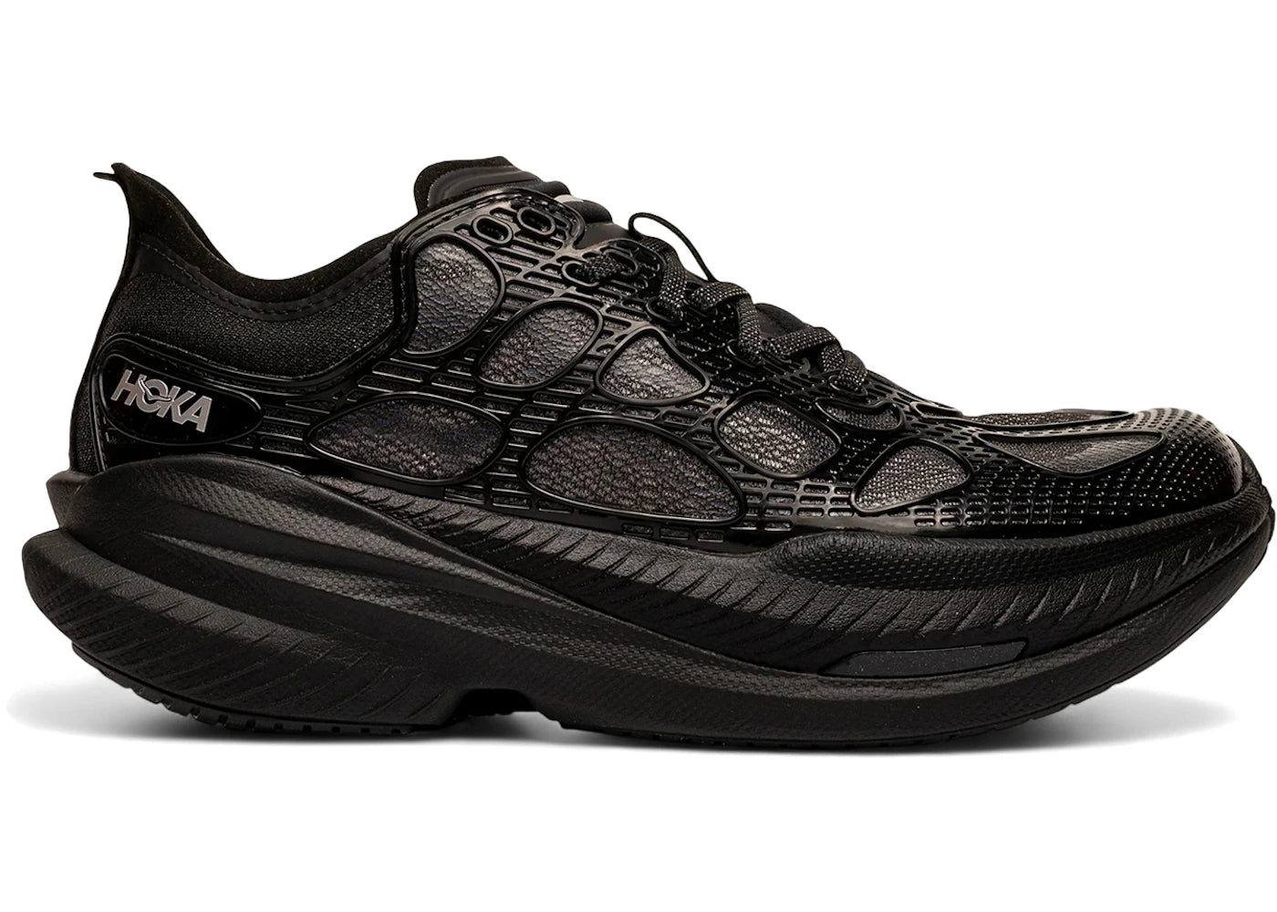 Hoka One One Mach X Caged Black Midnight Blue - vue 360