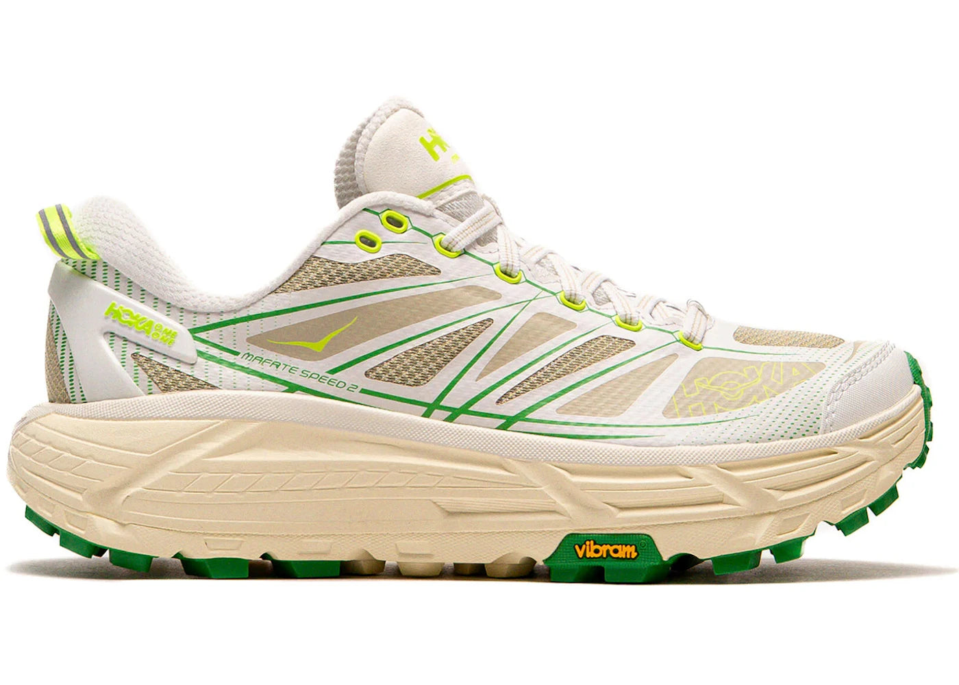 Hoka One One Mafate Speed 2 White Fresh Cut Grass - vue secondaire A