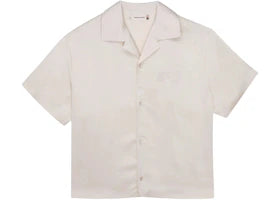 Honor The Gift Chest Logo Camp Collar Shirt Beige - vue 360