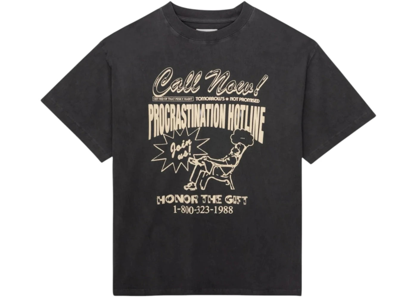 Honor The Gift Procastination Hotline Tee Black - vue secondaire A