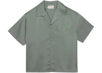 Honor The Gift Satin Chest Logo Camp Collar Shirt Sage