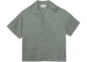 Honor The Gift Satin Chest Logo Camp Collar Shirt Sage