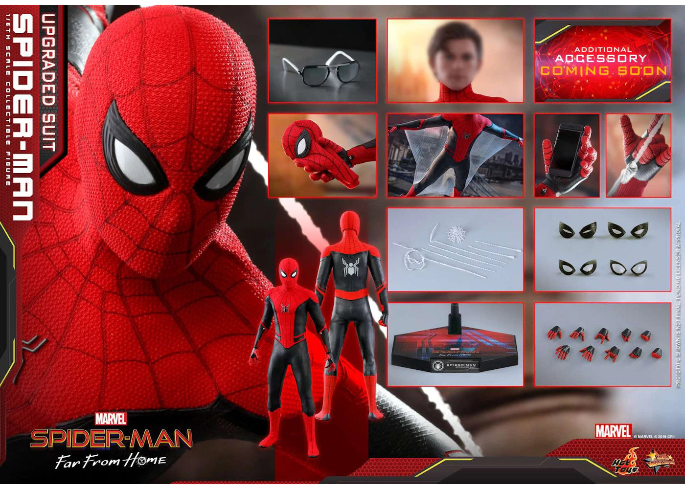 Hot Toys Marvel Movie Masterpiece Spider-Man Upgraded Suit Collectible Figure - vue secondaire B