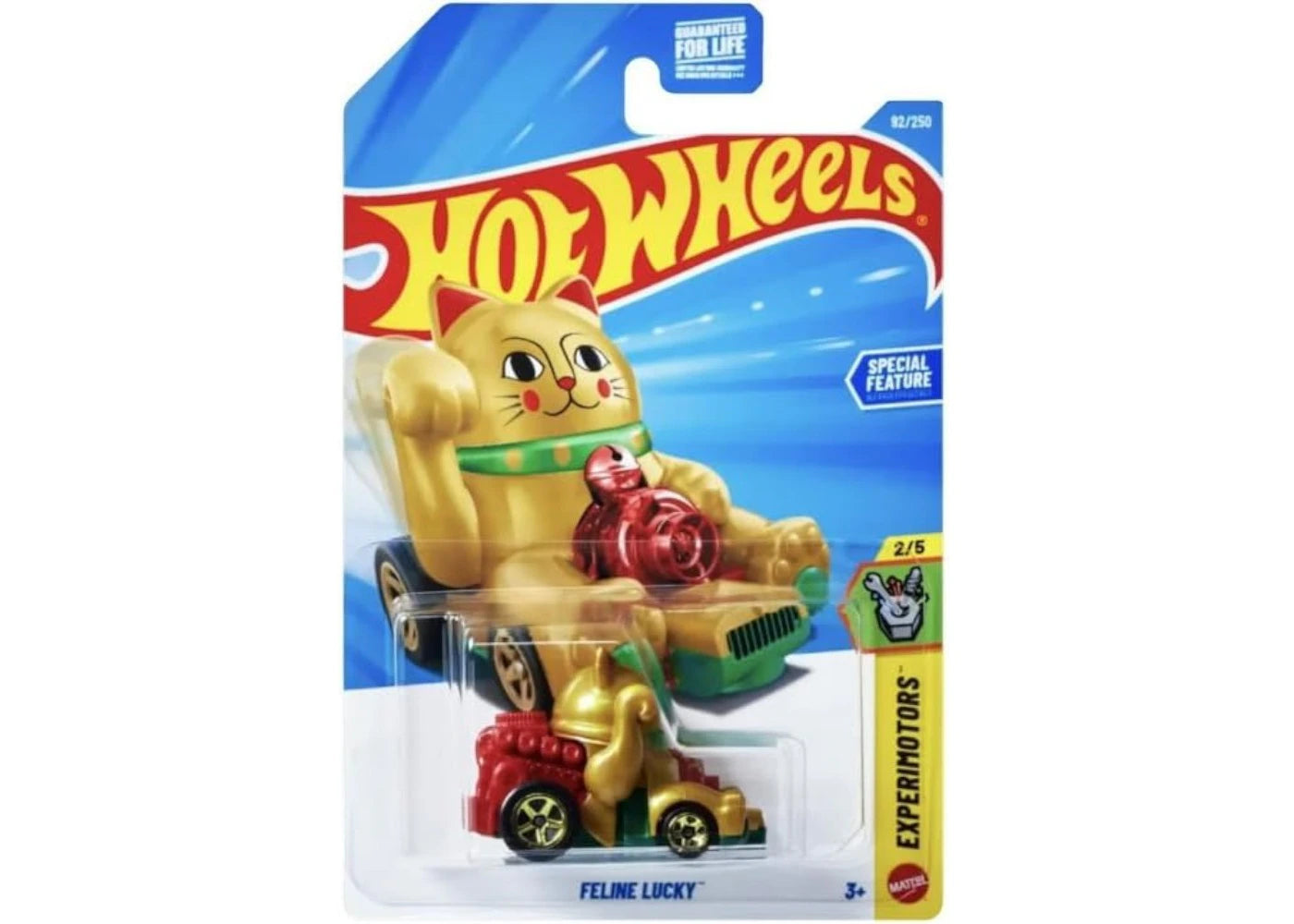 Hot Wheels Feline Lucky Experimotors Diecast Toy Vehicle Gold Cat - vue secondaire A