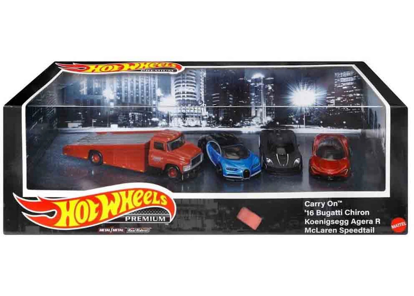Hot Wheels Supercars Bugatti Chiron Koenigsegg Agera McLaren Speedtail Premium Set - vue 360