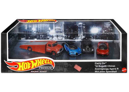 Hot Wheels Supercars Bugatti Chiron Koenigsegg Agera McLaren Speedtail Premium Set - authentic Hot Wheels product