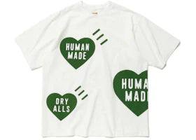 Human Made Big Heart T-Shirt White Green - vue 360