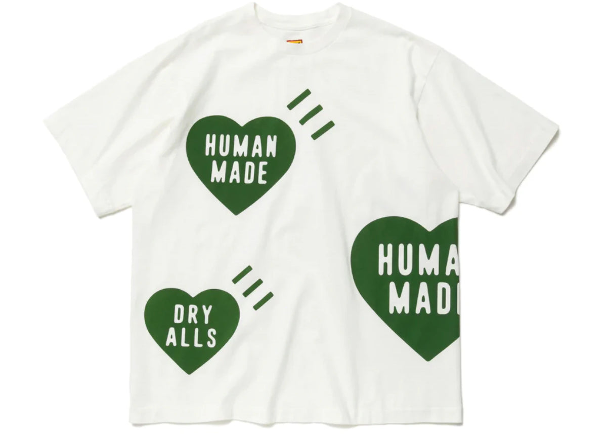 Human Made Big Heart T-Shirt White Green - vue secondaire A