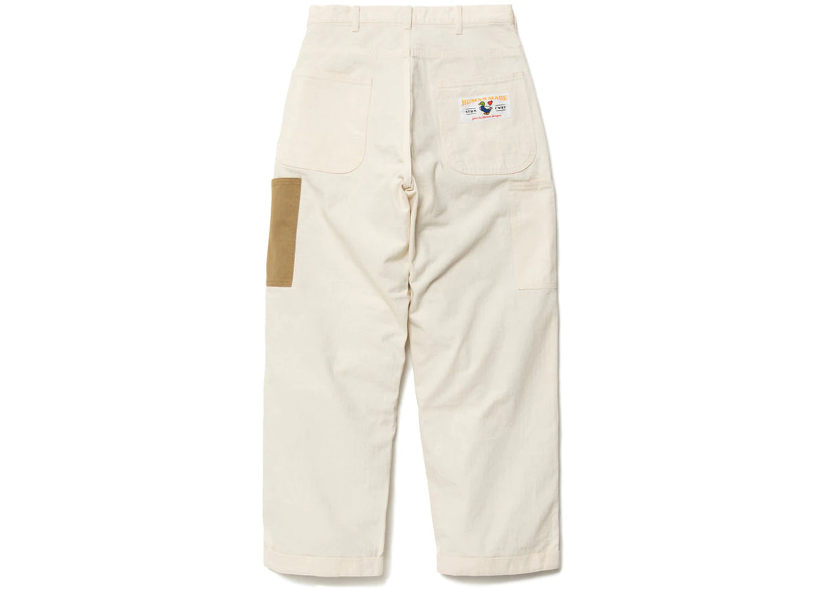 Human Made Herring Bone Painter Pants White - vue secondaire B