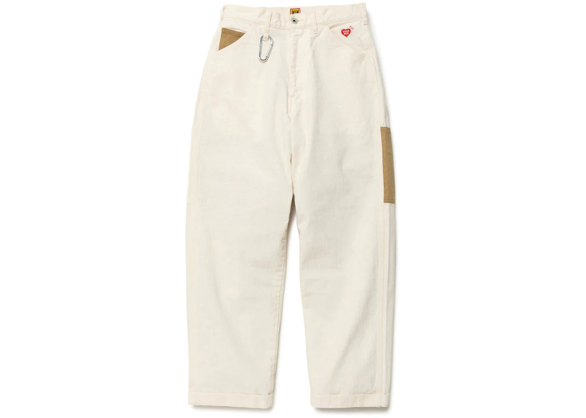 Human Made Herring Bone Painter Pants White - vue secondaire A
