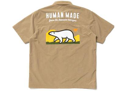 Human Made Polar Bear Camp Shirt Beige - apparel view 2