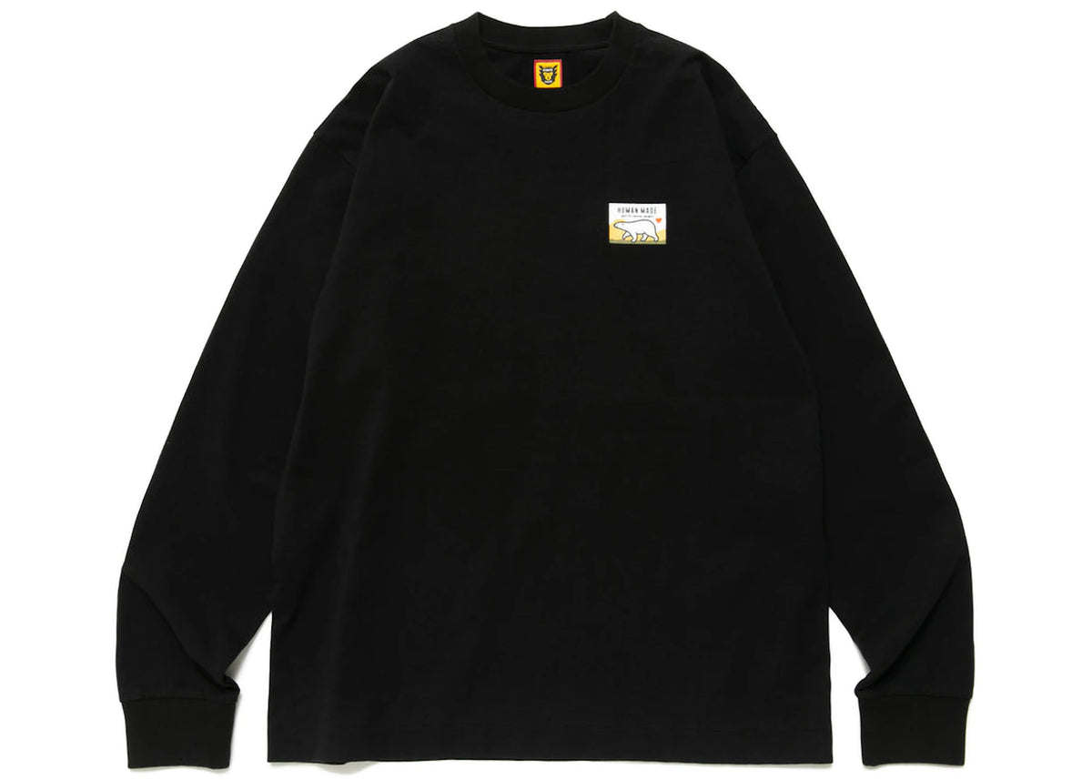 Human Made Polar Bear Graphic L/S Tee Black - vue secondaire B