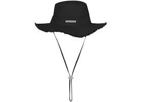 Jacquemus Le Bob Artichaut Large Brim Bucket Hat Black - authentic Jacquemus product
