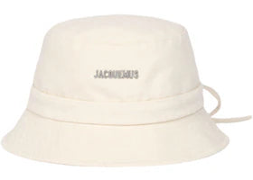 Jacquemus Le Bob Gadjo Bow Knotted Bucket Hat Off White - vue 360