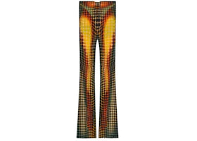Jean Paul Gaultier Flare Trousers Orange Blue Brown